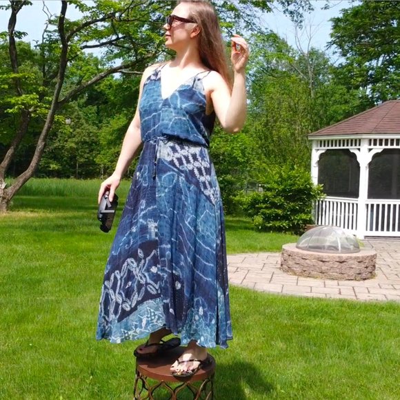 Ralph Lauren Genuine Silk Georgette Sea Flowy Maxi dress Polo Ralph Lauren Maxi - Picture 11 of 17